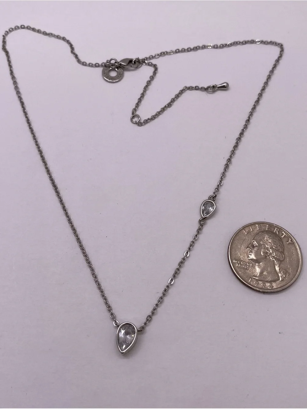 KJL Kenneth Jay Lane Teardrop Crystal Station Necklace